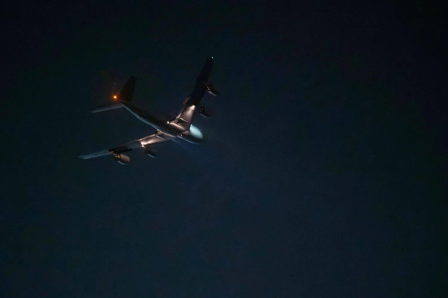 In this US Army photo taken from an undisclosed location on December 19, 2025, a KC-135 Stratotanker aircraft takes off from a base in the US Central Command area of responsibility, in support of Operation Hawkeye Strike.  (Photo by US AIR FORCE / AFP) 