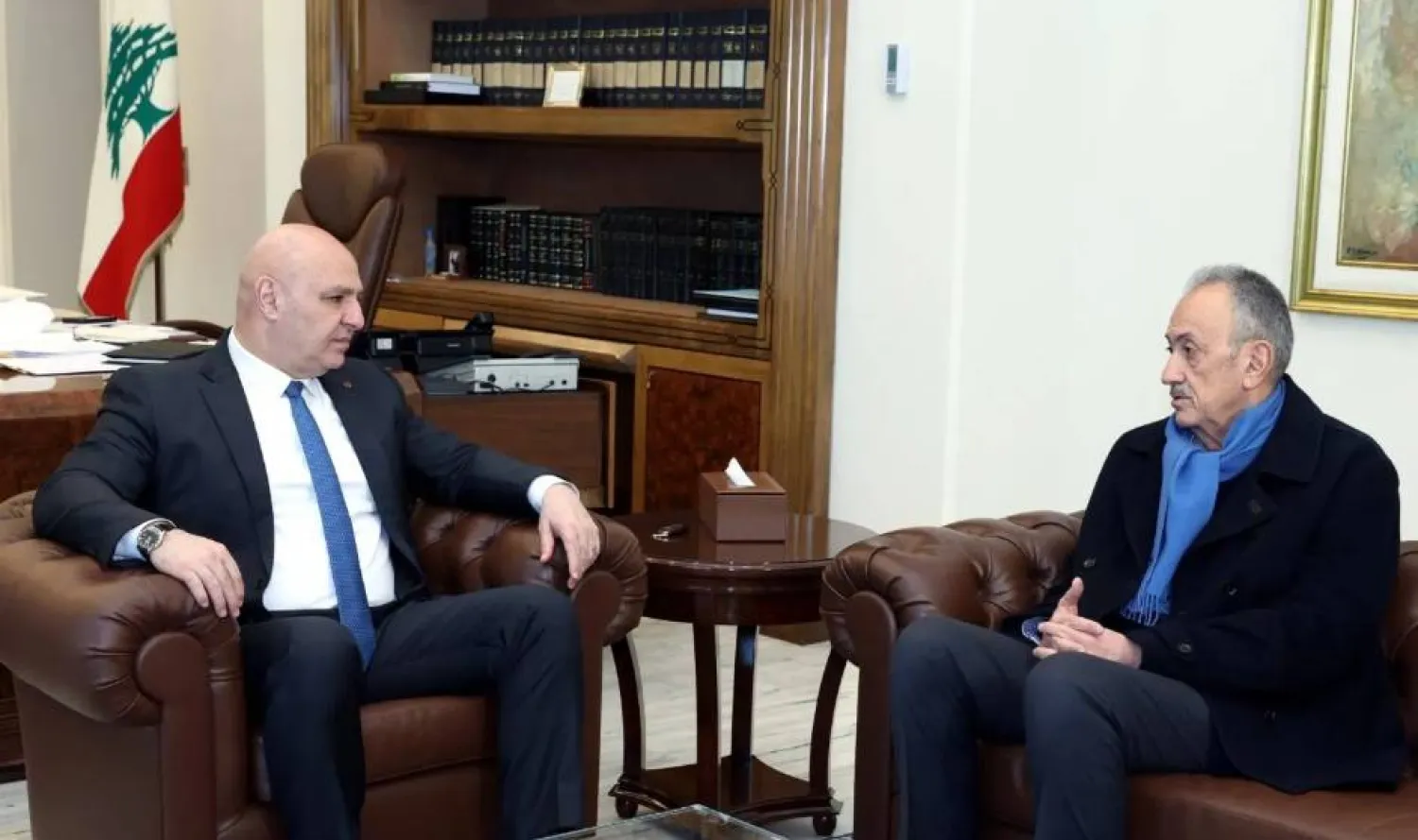 Lebanese President Joseph Aoun met with Simon Karam at Baabda Palace. Photo: Lebanese presidency