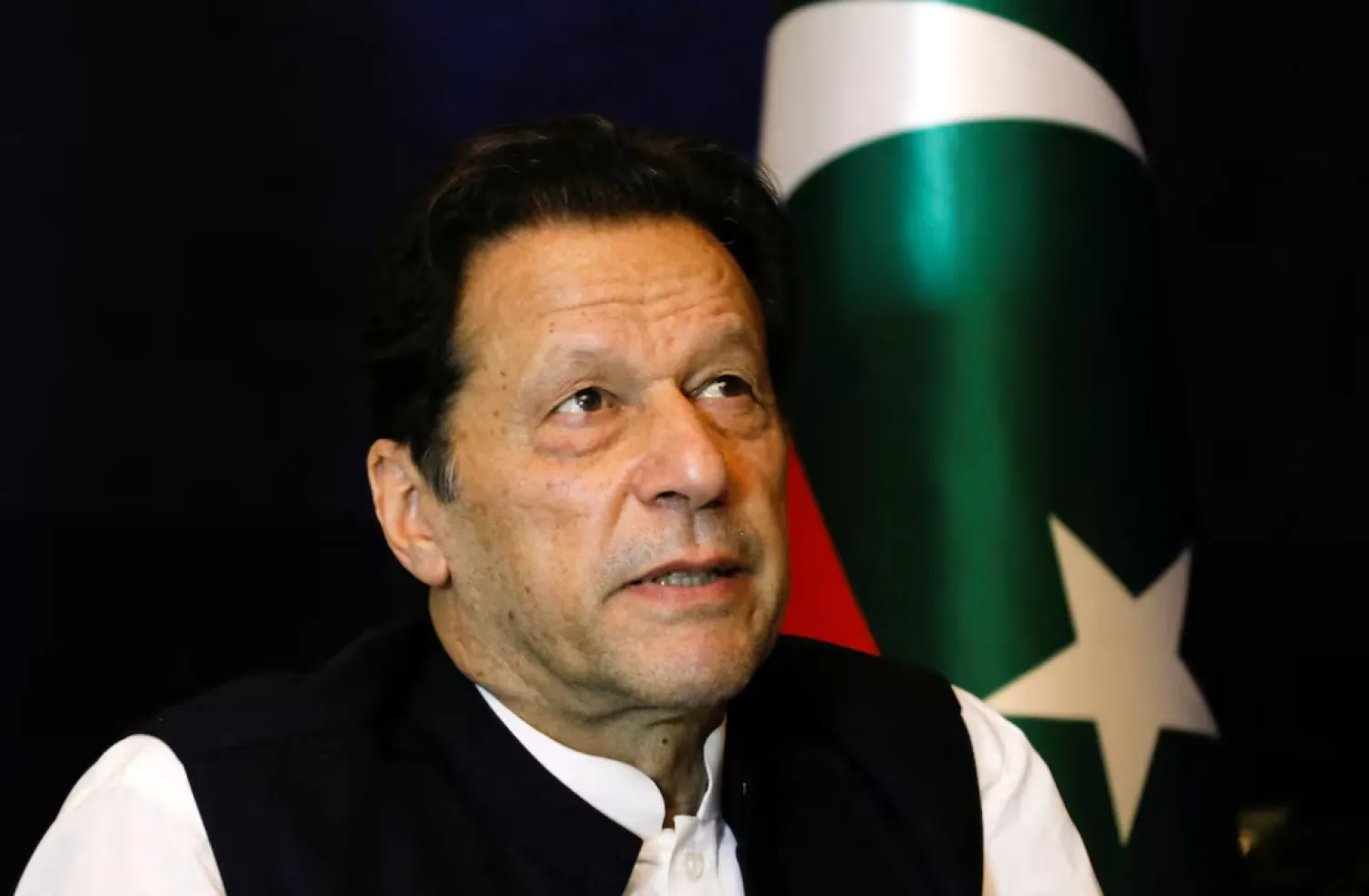 Former Pakistani Prime Minister Imran Khan pauses as he speaks with Reuters during an interview, in Lahore, Pakistan March 17, 2023. REUTERS/Akhtar Soomro/File Photo 
