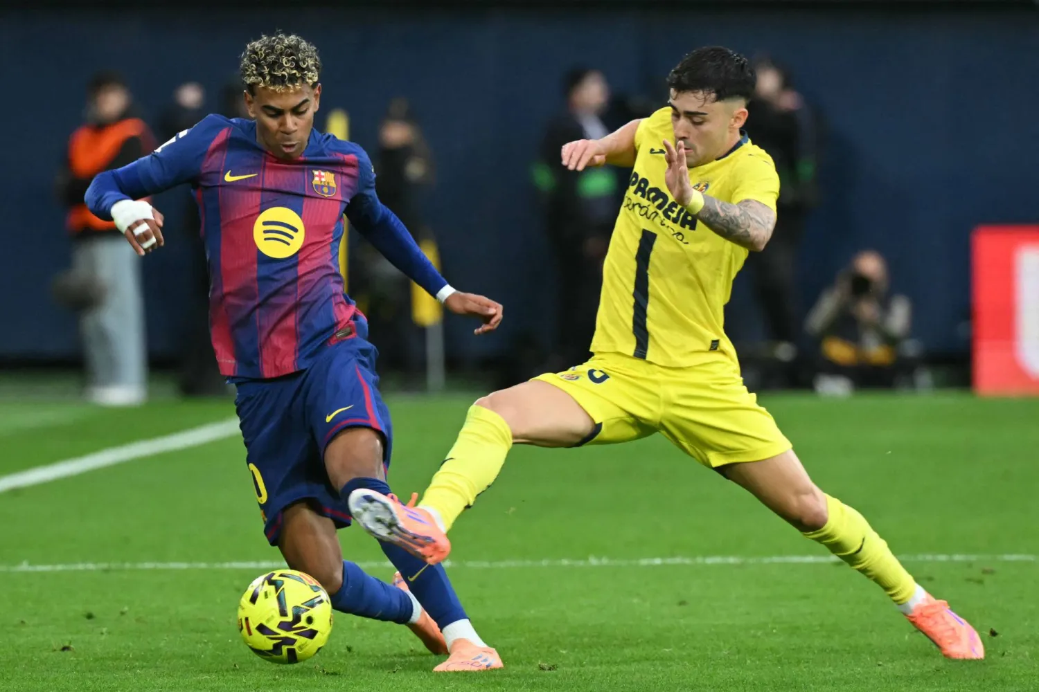 لامين جمال تألق في مواجهة فياريال (أ.ف.ب)