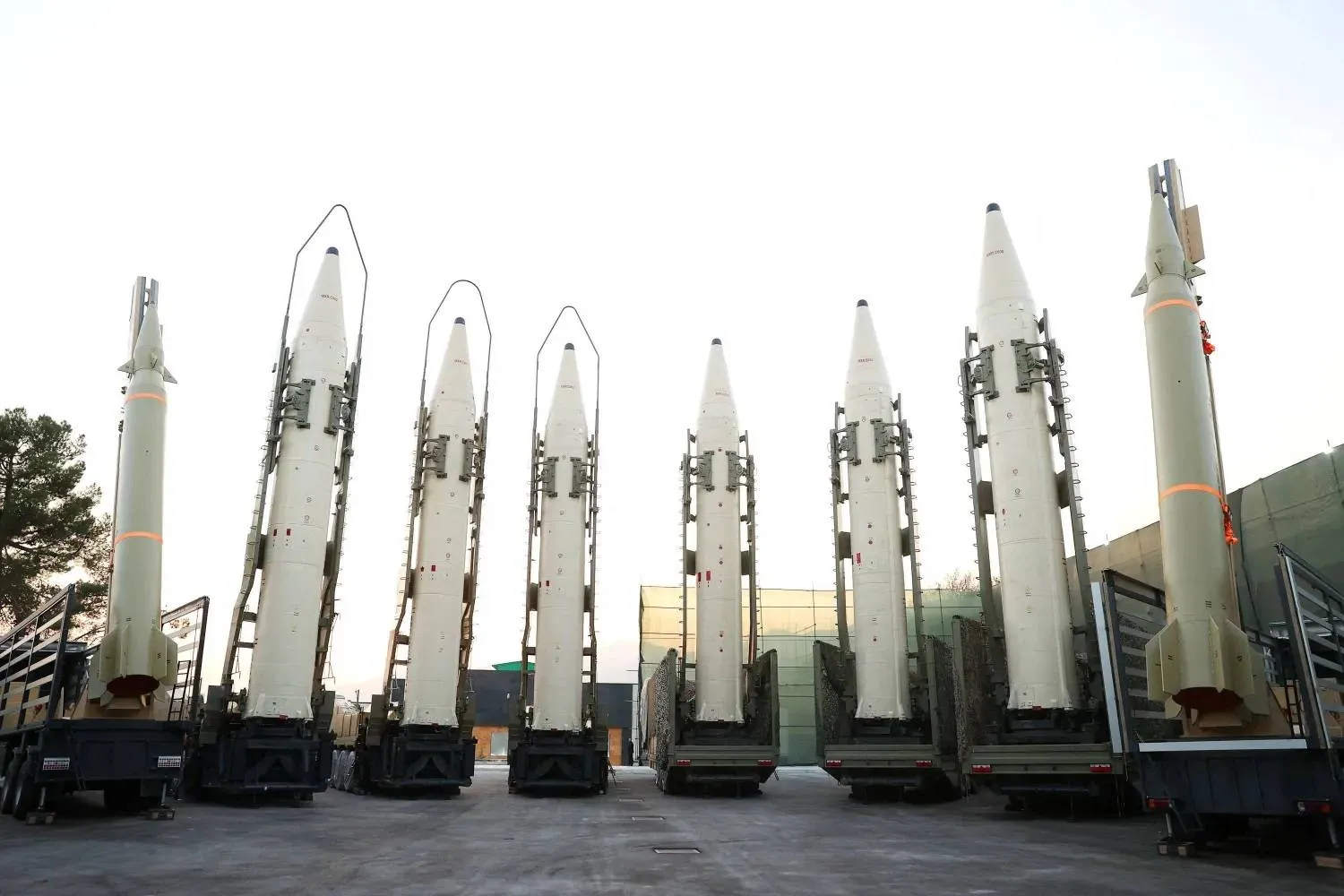 Iranian ballistic missiles are on display during a military parade in Tehran. (Reuters file) 