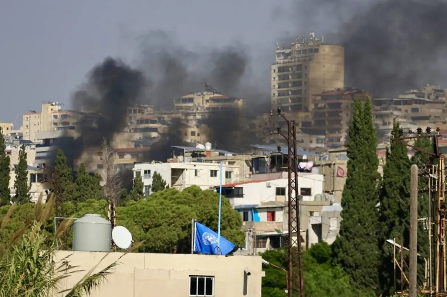 Smoke rises after an Israeli strike on the Haret Saida neighborhood, Sidon, Lebanon, 27 October 2024. (EPA)
