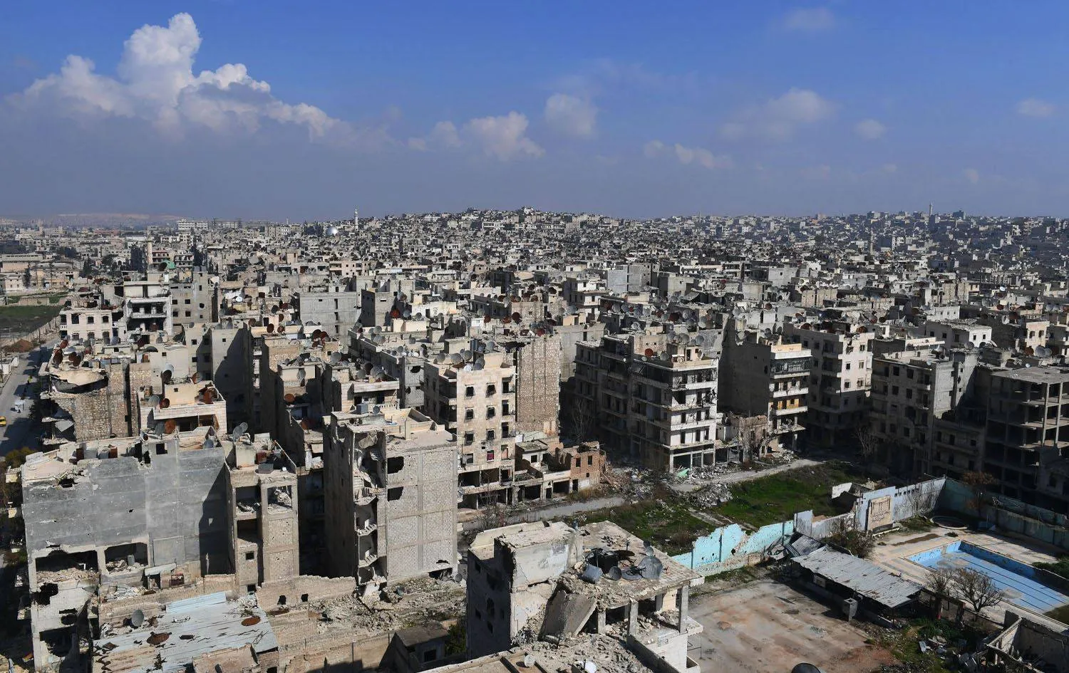 A view of Aleppo, Syria in February 2018. (AFP)