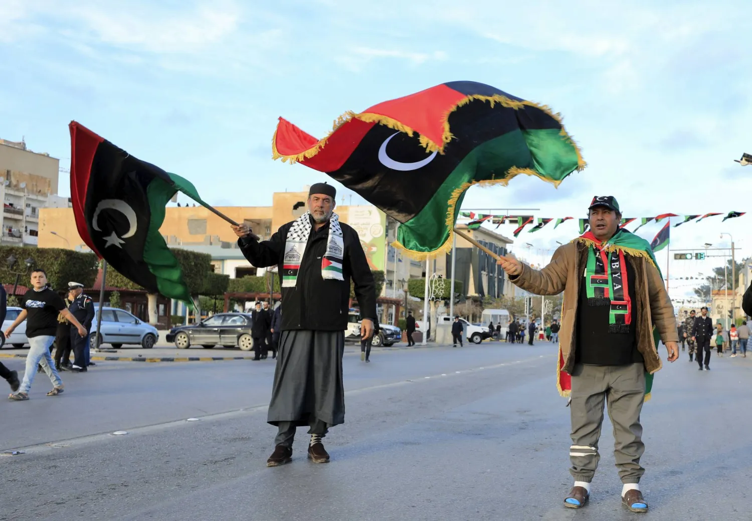 في ليبيا بات كل مواطن يحتفل بـ«ثورته» في مواعيدها (أ.ف.ب)