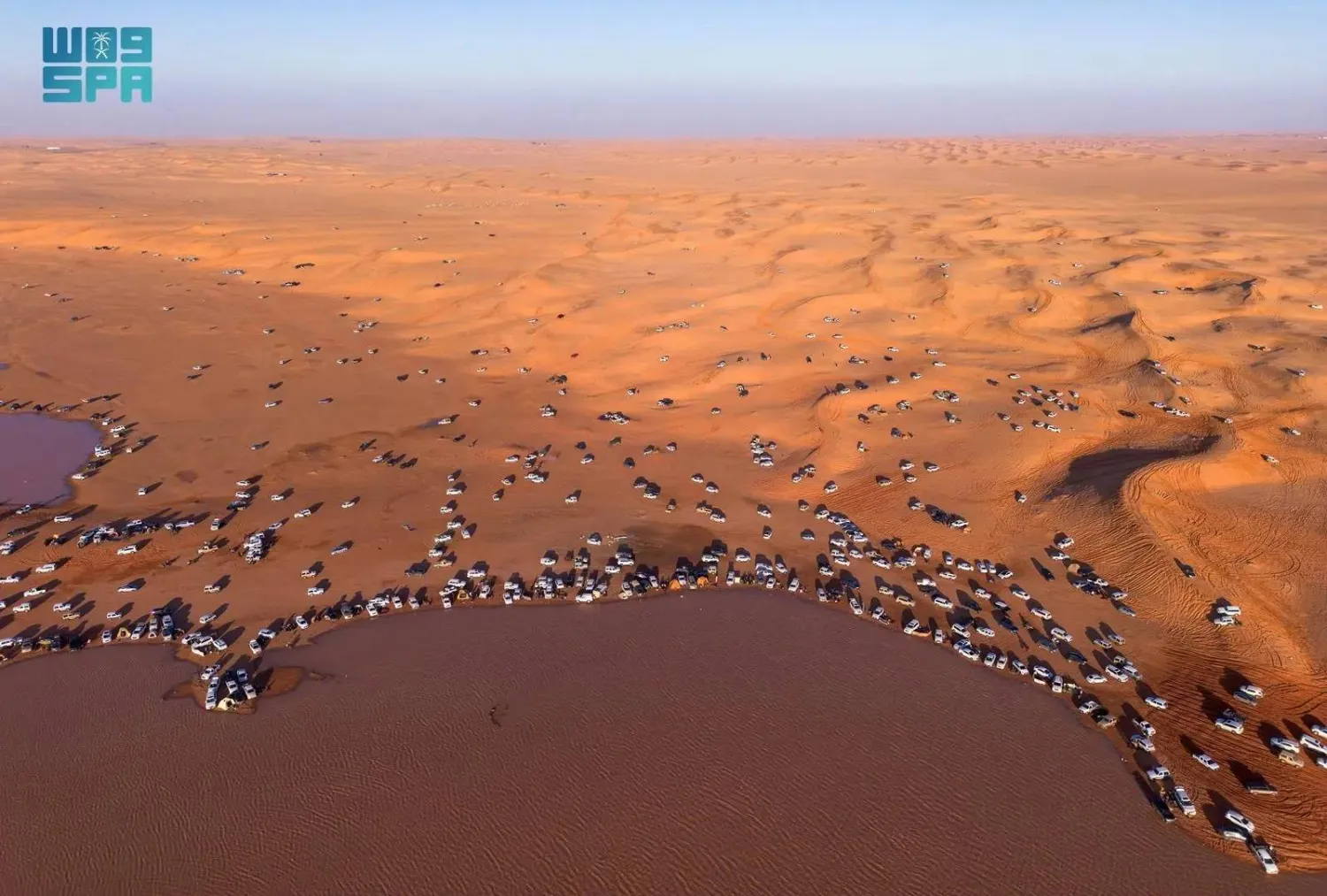 People visit Rawdat Muhanna after recent rainfall. (SPA)