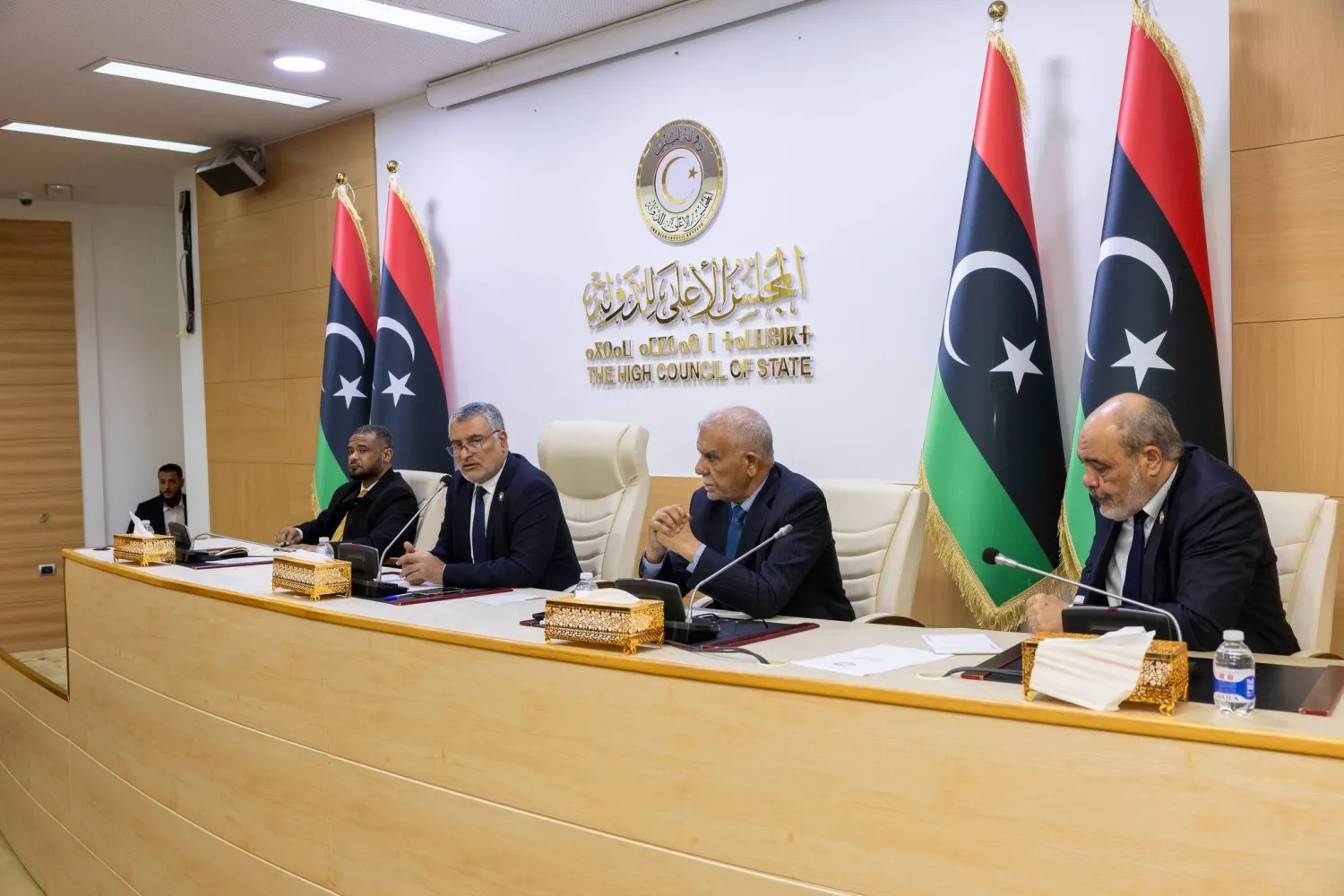  رئيس «الأعلى للدولة» محمد تكالة متحدثاً في إحدى الجلسات (الصفحة الرسمية للمجلس)