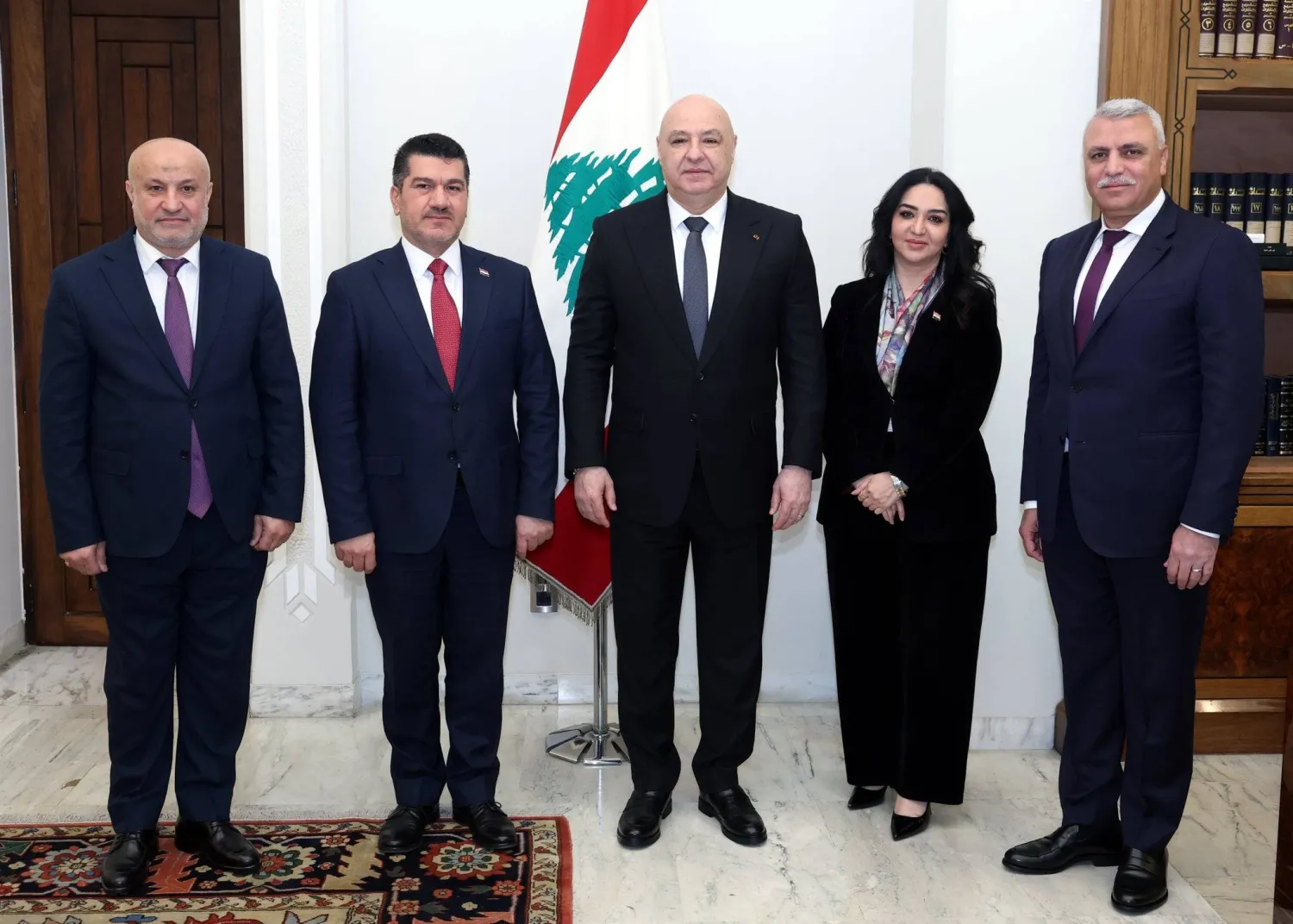 الرئيس اللبناني جوزيف عون يستقبل الموفد الخاص لرئيس الوزراء العراقي إحسان العوادي (الرئاسة اللبنانية)