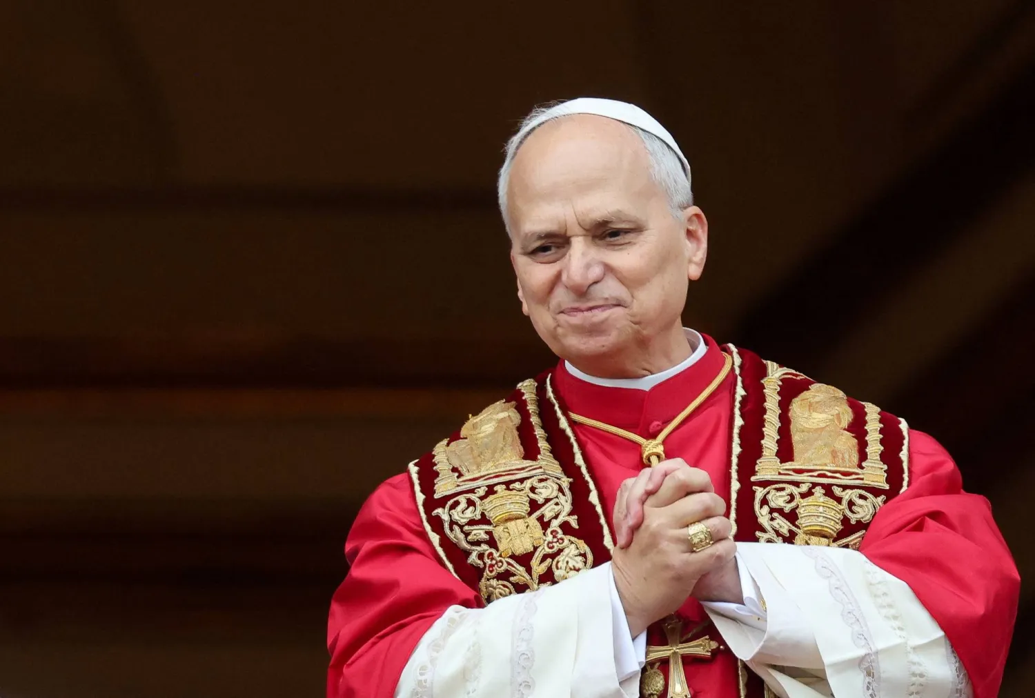 بابا الفاتيكان ليو الرابع عشر في أول قداس عيد ميلاد له اليوم (رويترز)