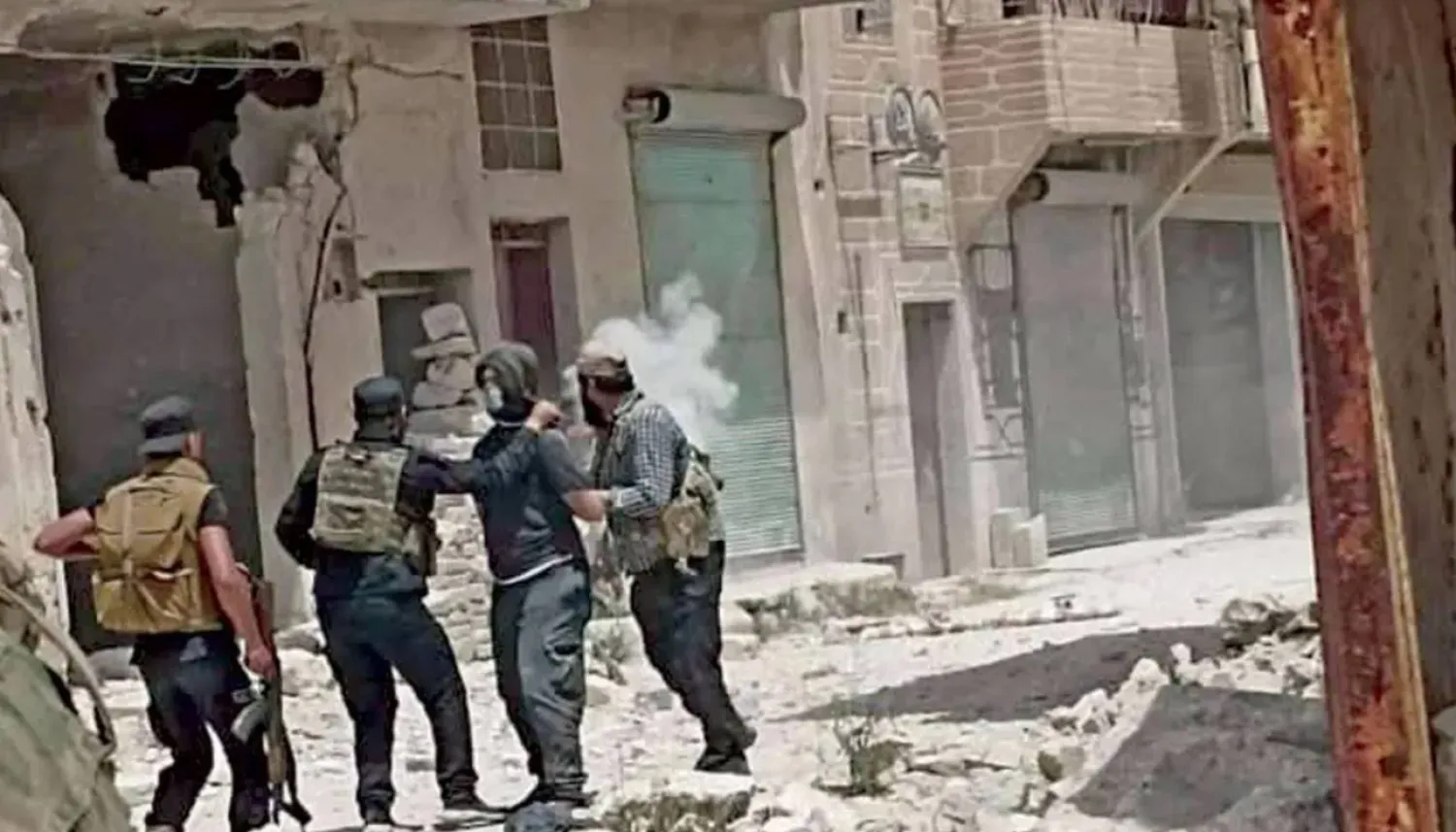 A photo of a Public Security operation in Aleppo against an ISIS cell (File – Facebook)
