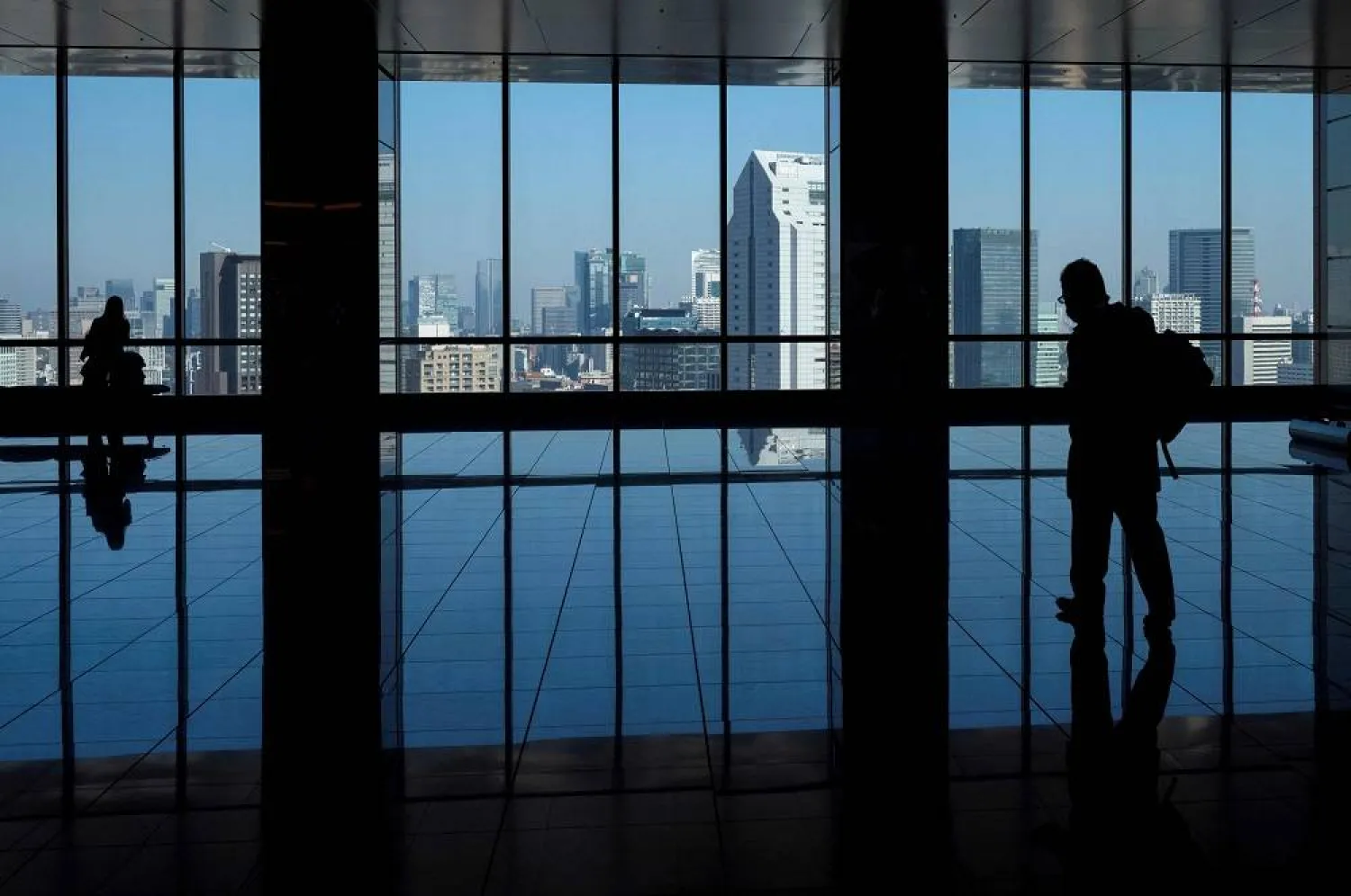 This photo taken on November 28, 2025 shows the view from the lobby of a high-rise building in Tokyo. (AFP)