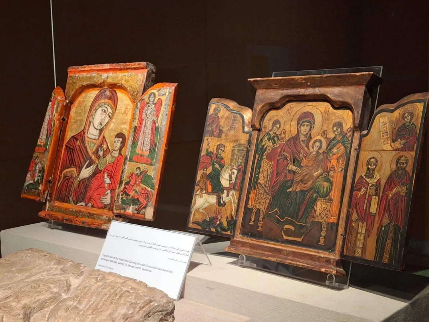 أيقونات قبطية ضمن المعرض الأثري بمناسبة أعياد الميلاد (متحف الحضارة المصرية)