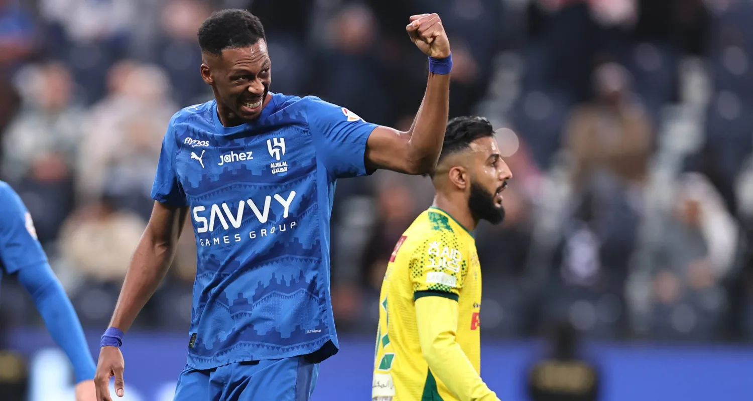 كنو محتفلاً بهدفه في مرمى «الخليج» (تصوير: سعد العنزي)