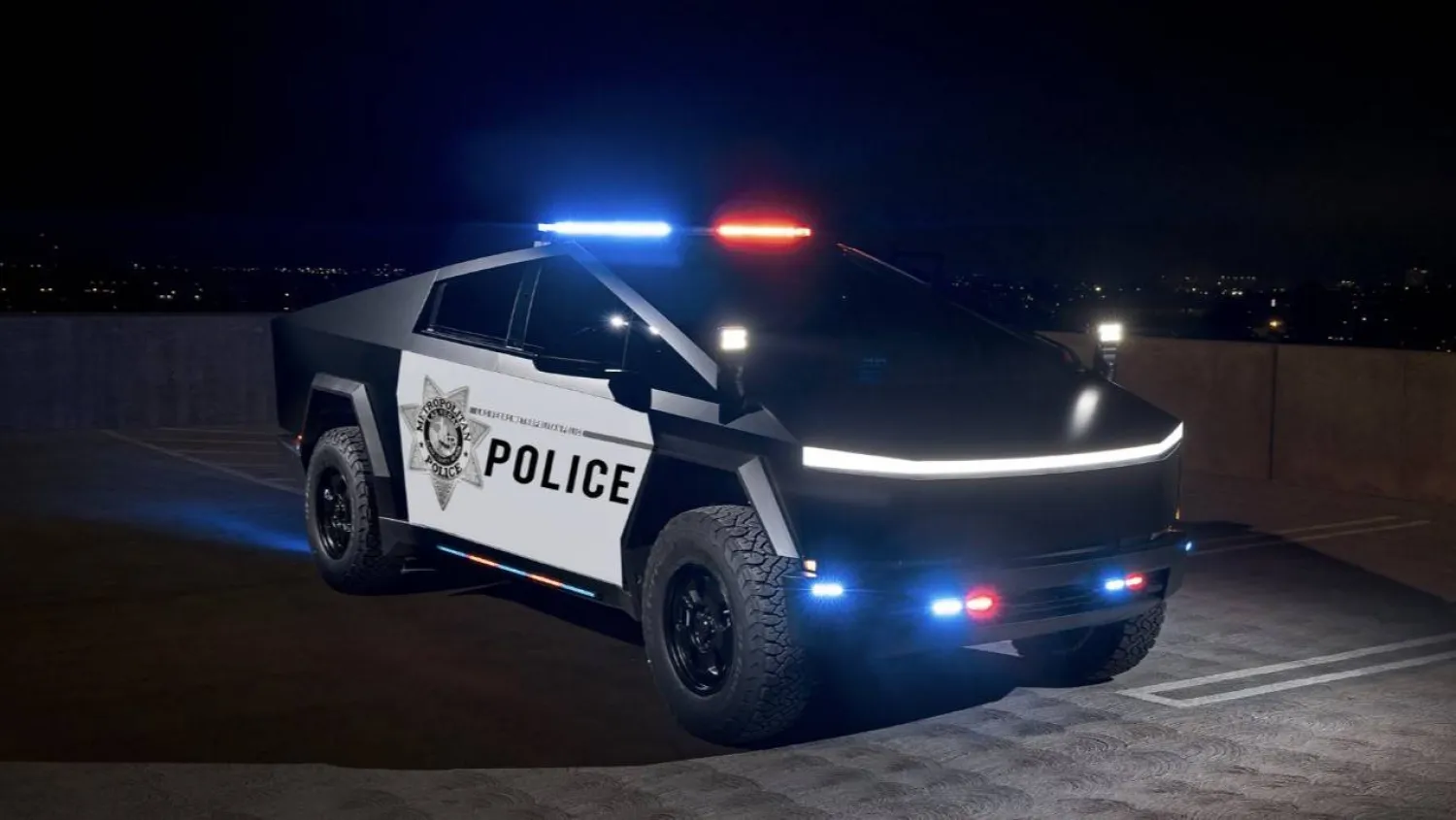 سيارات «تسلا سايبرتراك» في لاس فيغاس (حساب قائد الشرطة كيفن ماكماهيل)