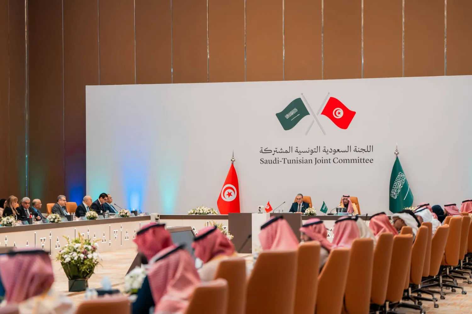 جانب من الدورة الثانية عشرة للجنة السعودية التونسية المشتركة في الرياض (الشرق الأوسط)