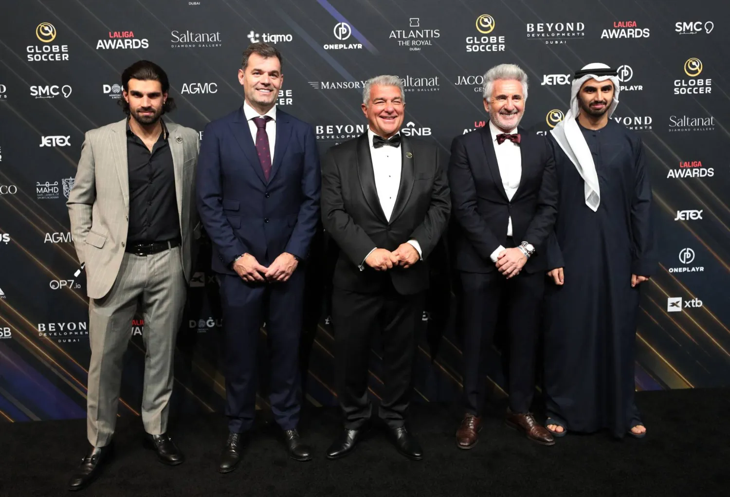 خوان لابورتا رئيس برشلونة في حفل غلوب سوكر (رويترز)