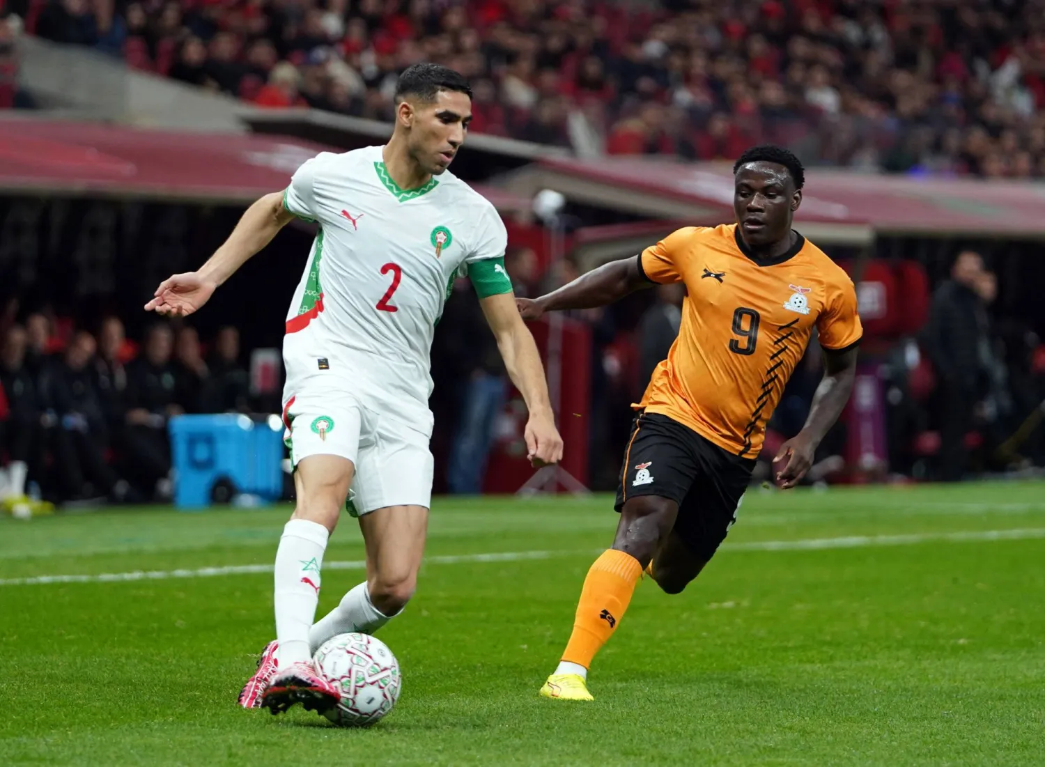 أشرف حكيمي عاد للمشاركة مع «أسود الأطلس» (رويترز)