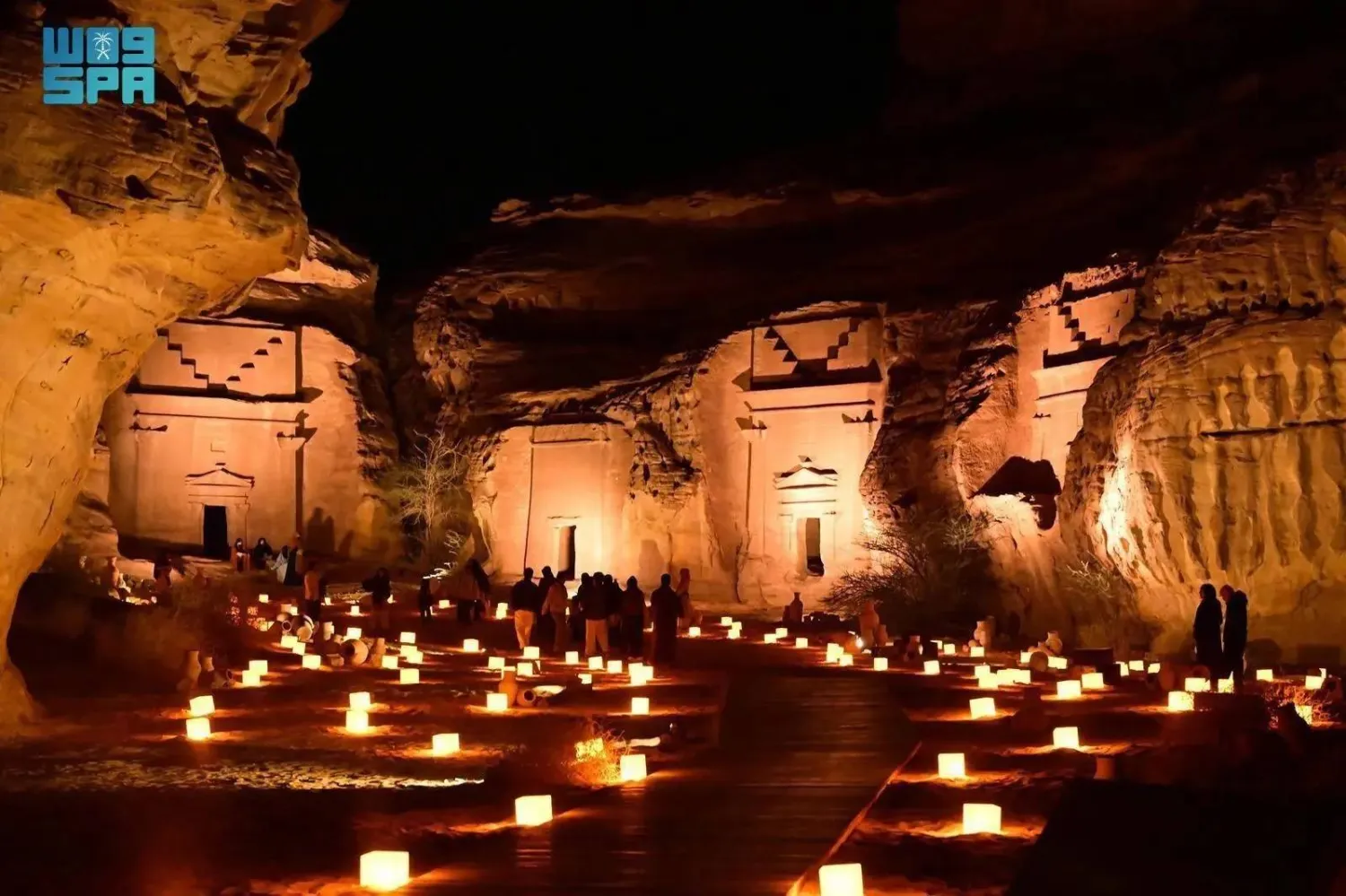 The "Hegra After Dark" cultural event in AlUla. (SPA)