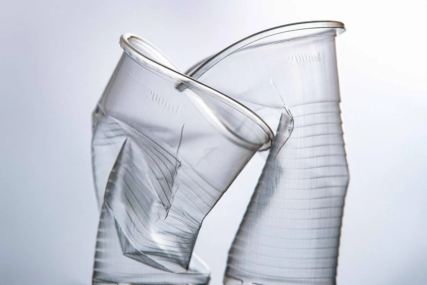 (FILES) An illustration photograph taken in Paris, on July 31, 2019 shows disposable plastics cups. (Photo by JOEL SAGET / AFP)
