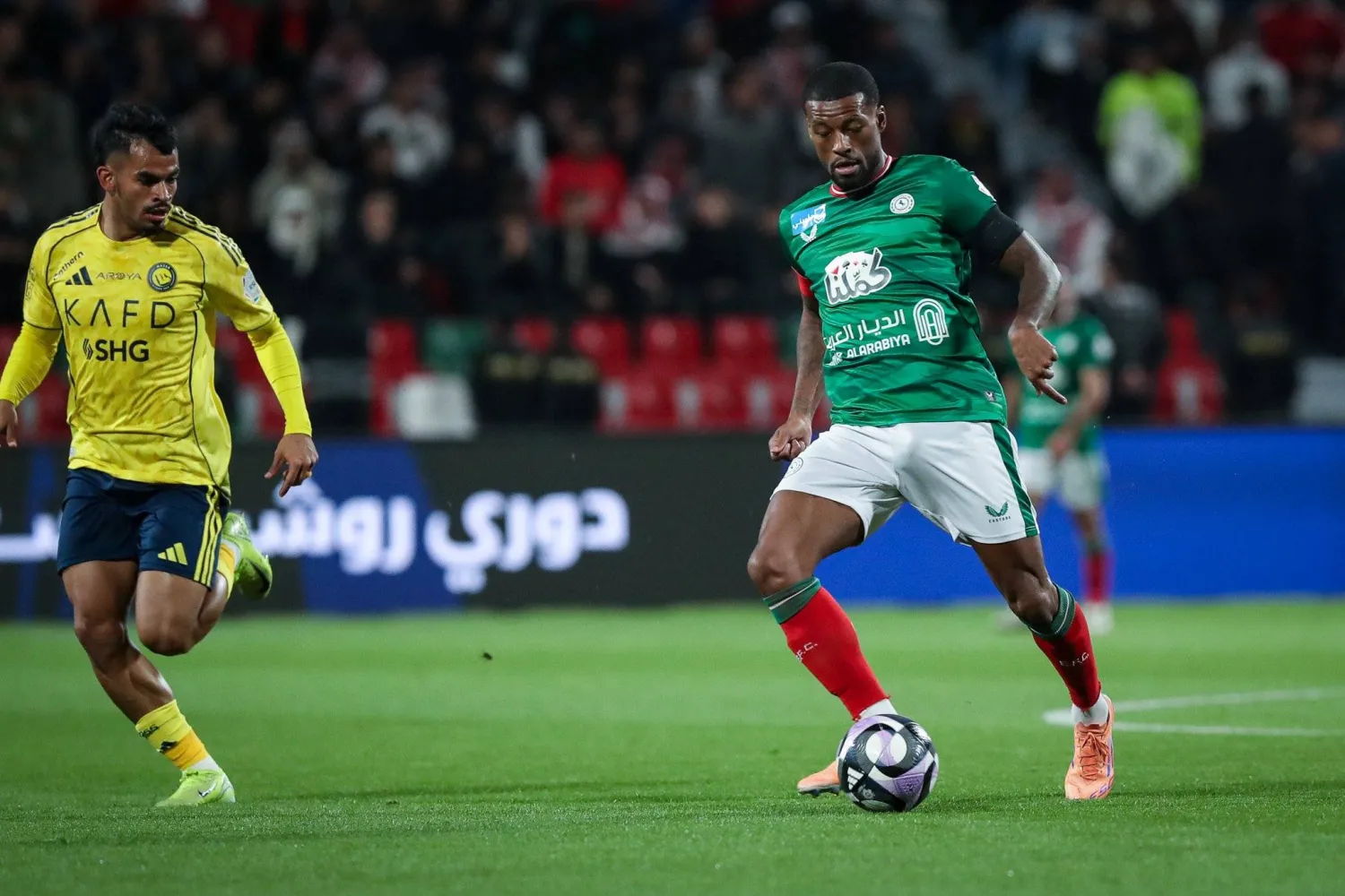 الاتفاق أوقف رحلة انتصارات النصر بعد تعادلهما 2-2 (نادي الاتفاق)