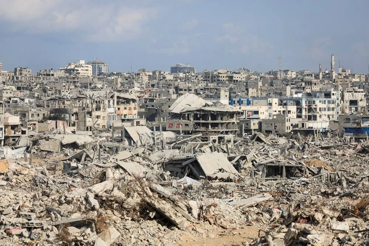 Destroyed buildings after Israeli military operations in Gaza City, November 12, 2025. (Reuters)