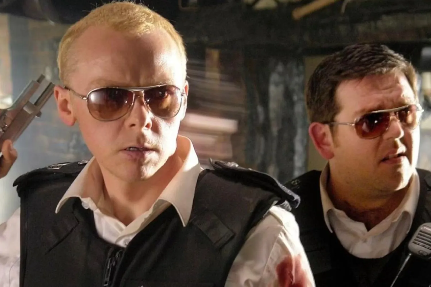 2007 yapımı Sıkı Aynasızlar'ın başrollerini Simon Pegg (solda) ve Nick Frost (sağda) paylaşıyordu (Universal Pictures)