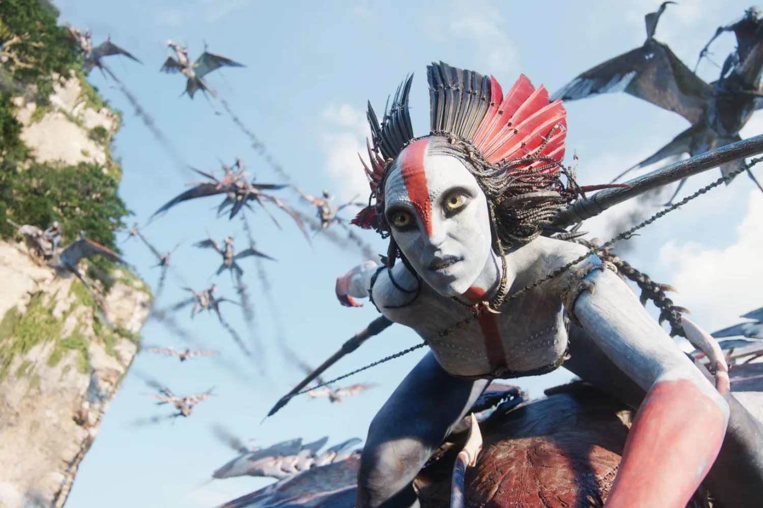 Avatar serisine Ateş ve Kül'le katılan 39 yaşındaki Oona Chaplin, volkanlarda yaşayan Mangkwan kabilesinin lideri Varang'ı canlandırıyor (20th Century Studios)