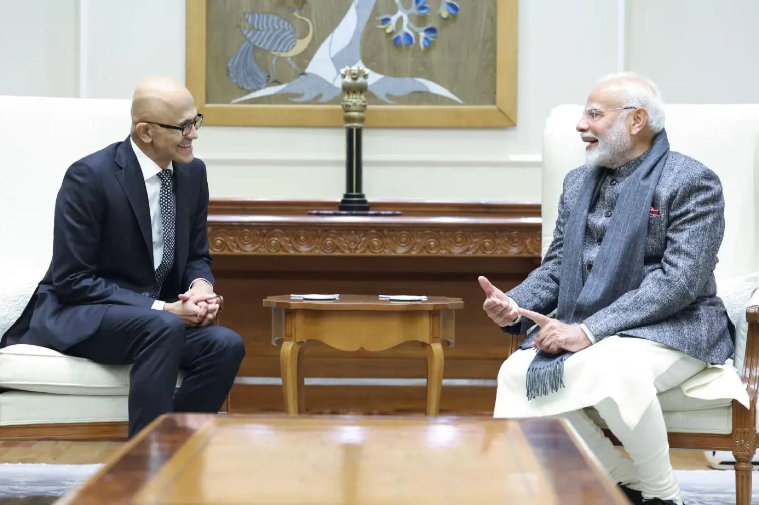 Microsoft CEO'su Satya Nadella, Başbakan Narendra Modi'yle ocak ayında Yeni Delhi'de görüşmüştü (Narendramodi.in)