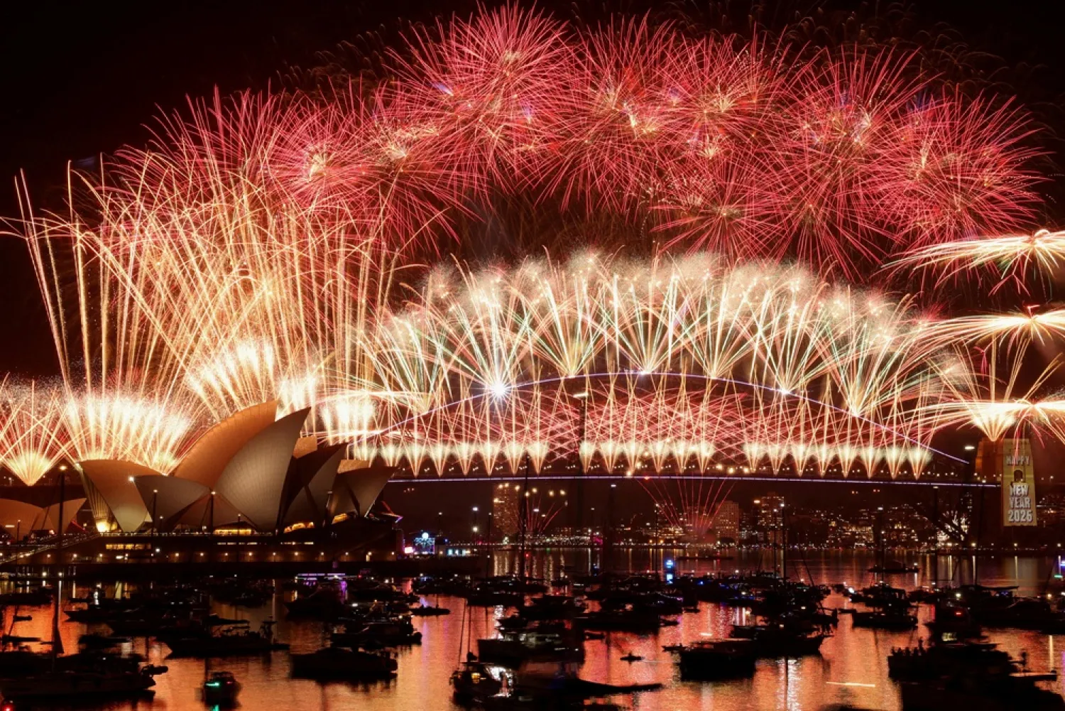 Fireworks explode over Sydney Harbour Bridge to mark the New Year in Sydney, Australia, January 1, 2026. (Reuters)
