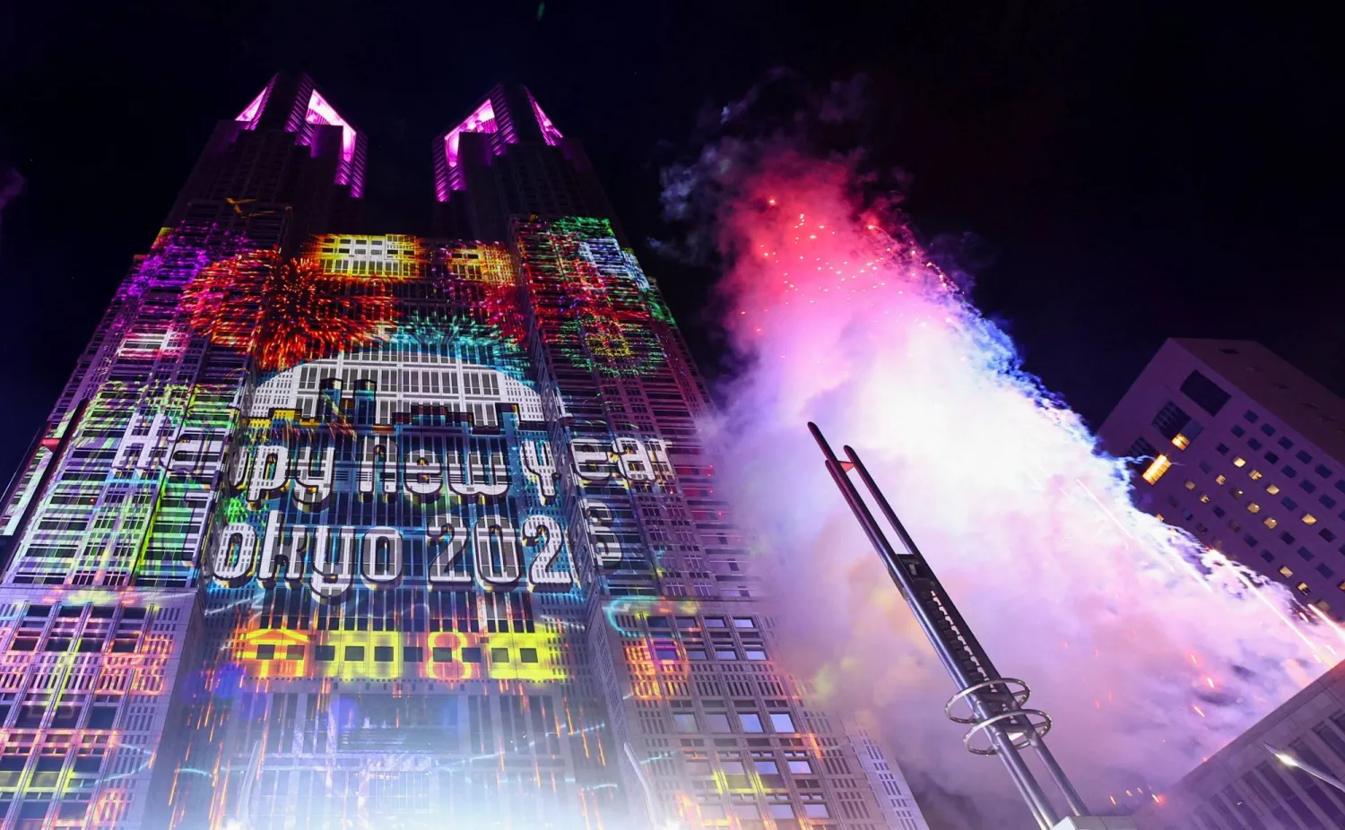 احتفالات بداية العام الجديد في العاصمة اليابانية طوكيو (رويترز)