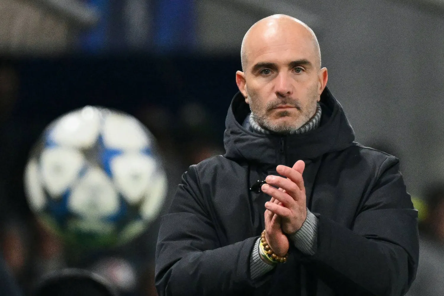 Chelsea's Italian head coach Enzo Maresca reacts during the UEFA Champions League league phase day 6 football match between Atalanta Bergamo and Chelsea FC at Bergamo Stadium, in Bergamo on December 9, 2025. (AFP)