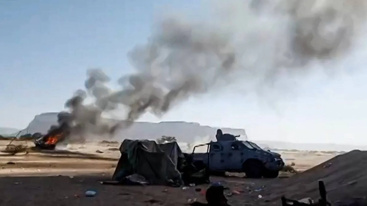 جانب من المواجهات العسكرية في سيئون (أ.ف.ب)