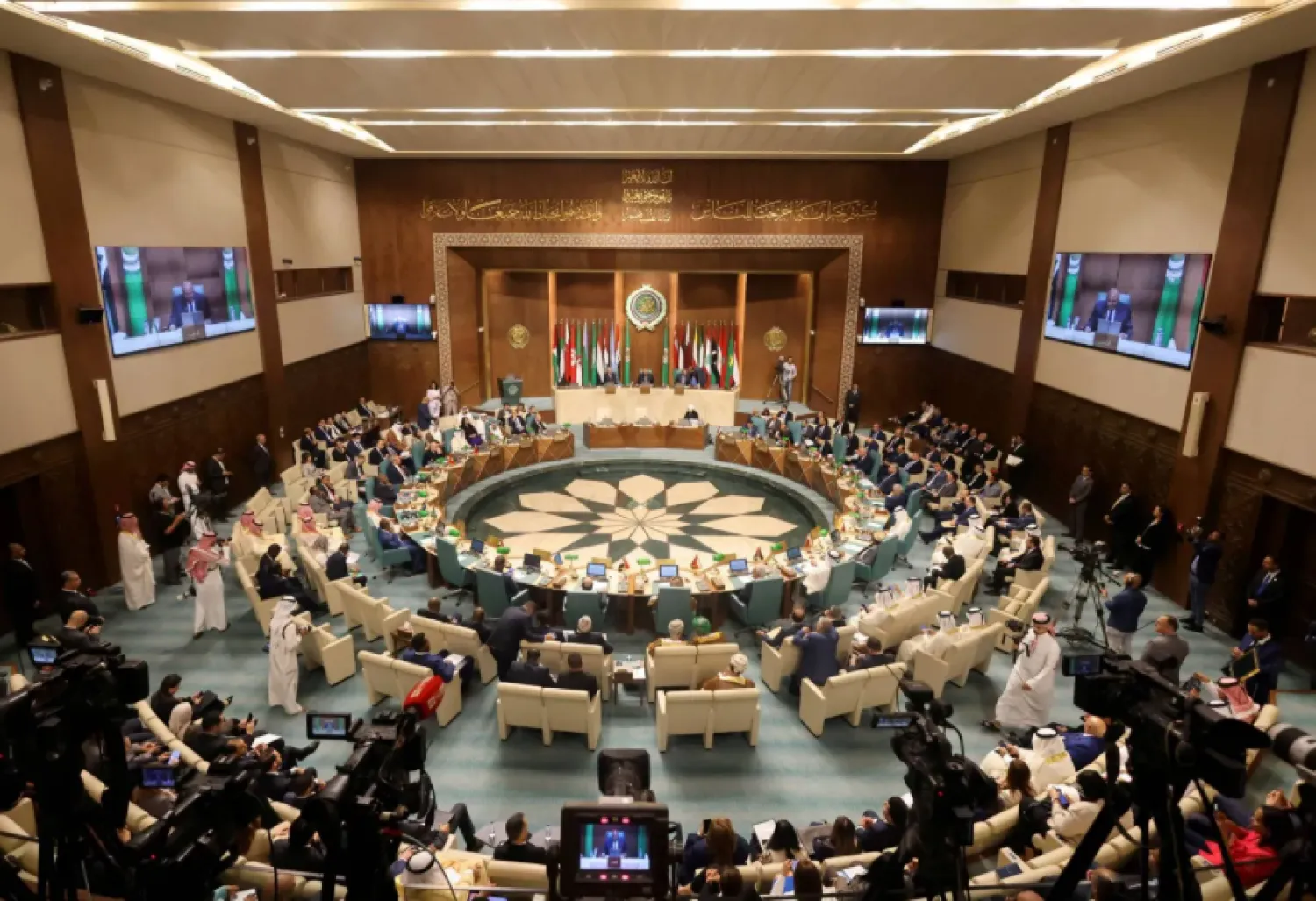 A general view shows the opening session of the meeting of Arab foreign ministers at the Arab League Headquarters (Reuters)
