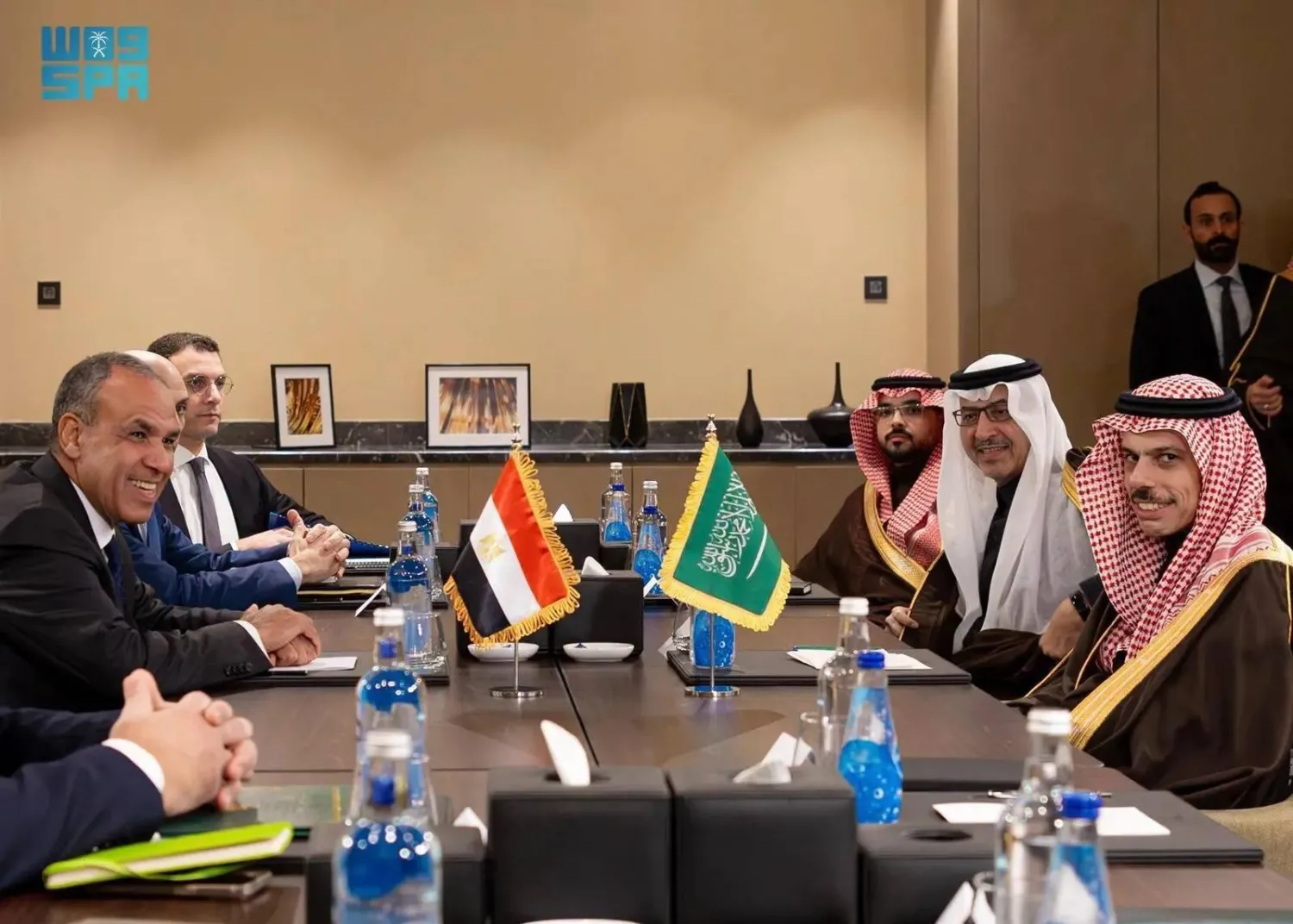The Saudi and Egyptian delegations meet in Cairo on Monday. (SPA)