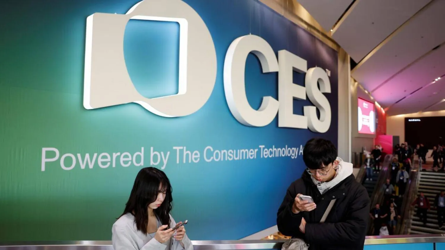 Attendees gather for the annual Consumer Electronics Show (CES) in Las Vegas, Nevada, on January 6, 2026. (AFP)