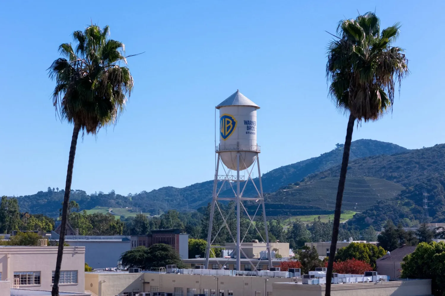 A drone view shows the Warner Bros. studio lot in Burbank, California, US, December 8, 2025. (Reuters)