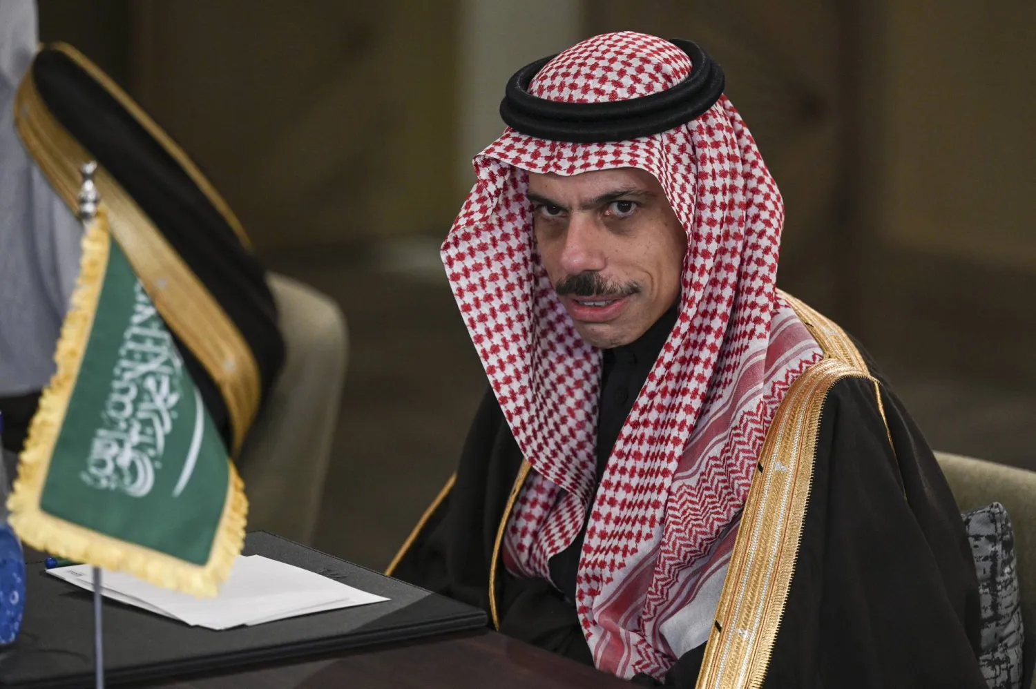 Saudi Foreign Minister Prince Faisal bin Farhan bin Abdullah looks on during a meeting with Egyptian Foreign Minister Badr Abdelatty (not pictured) at Waldorf Astoria Hotel in Cairo, Egypt, 05 January 2026. (EPA)