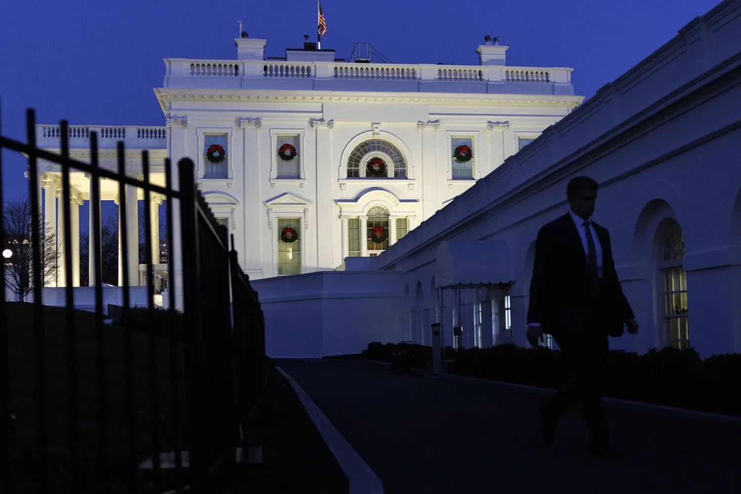 لقطة تُظهر البيت الأبيض في واشنطن العاصمة (إ.ب.أ)