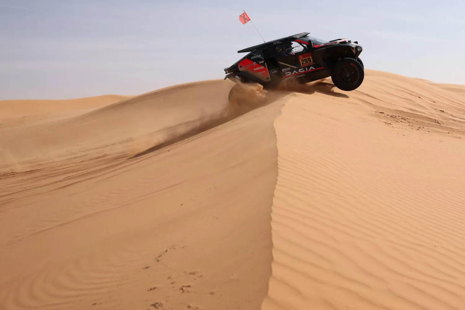 Rallying - Dakar Rally - Stage 6 - Hail to Riyadh - Hail, Saudi Arabia - January 9, 2026 Dacia's Nasser Al-Attiyah and Fabian Lurquin in action during stage 6. (Reuters)