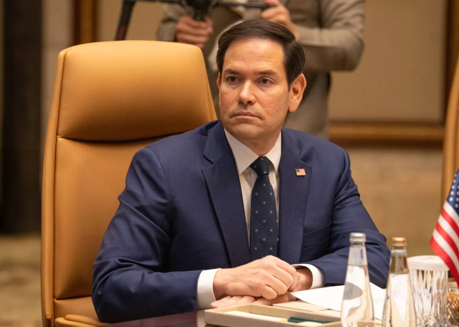 FILED - 18 February 2025, Saudi Arabia, Riyadh: US Secretary of State Marco Rubio attends the American-Russian talks on Ukraine war in Diriyah Palace in Riyadh. Photo: Freddie Everett/US Department of State/dpa 