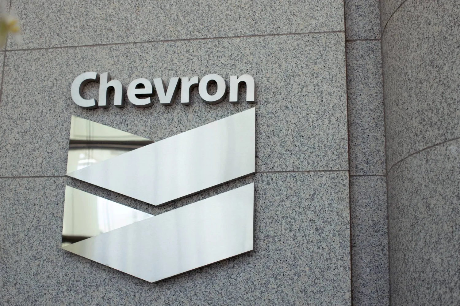 A Chevron logo at the Chevron building in Houston, Texas, US August 19, 2025. (Reuters)