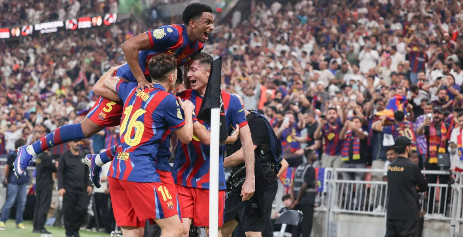 فرحة كاتالونية بالهدف الثاني (تصوير: عدنان مهدلي) 