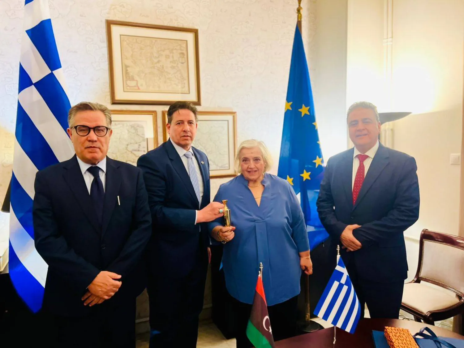 نائبة وزير الخارجية اليوناني ألكسندريا بابادوبولو تستقبل اللجنة البرلمانية الليبية 15 يناير (المتحدث باسم البرلمان)