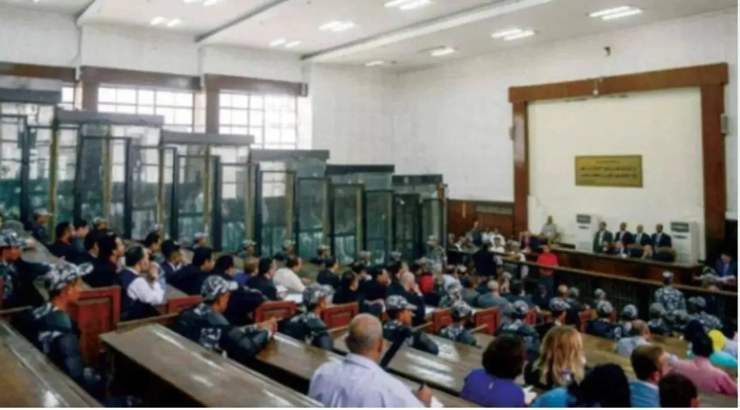  A previous trial of Muslim Brotherhood members convicted on terrorism charges in Egypt (AFP)