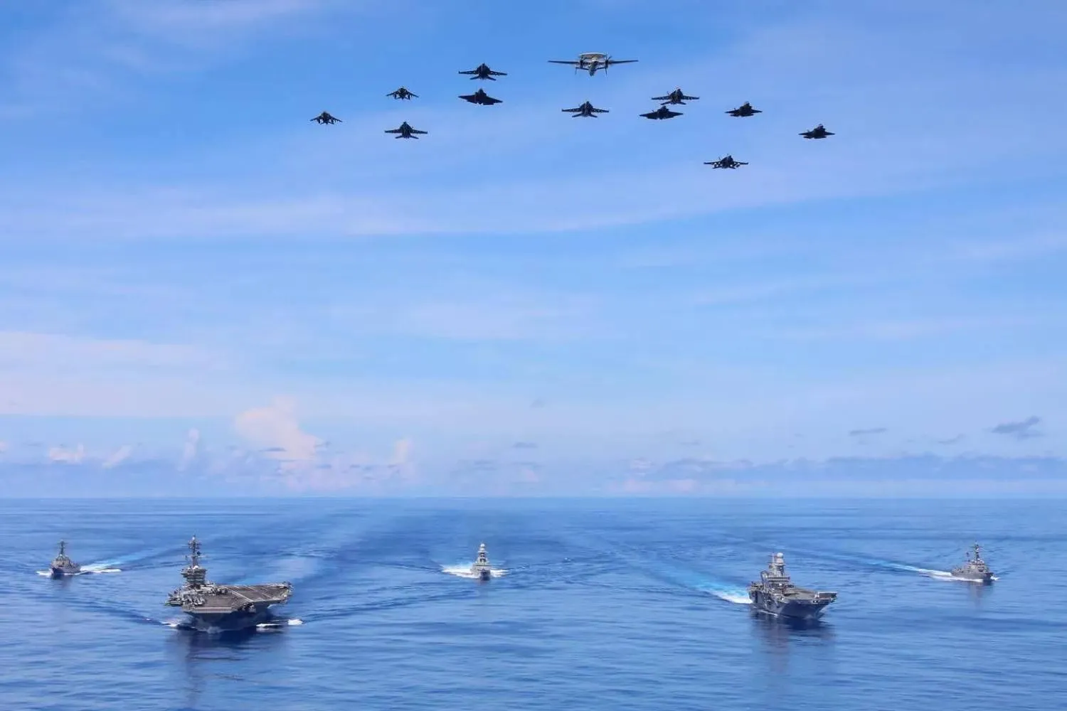 The USS Abraham Lincoln and its escort group 
