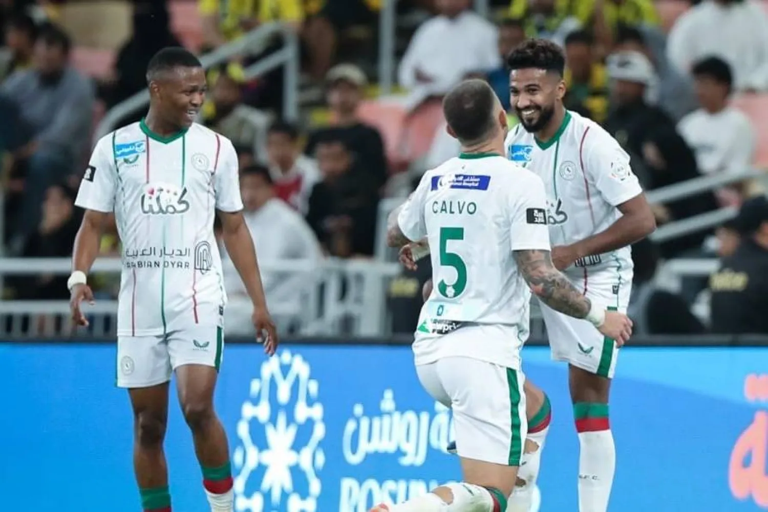 الغنام لحظة احتفاله بالهدف (نادي الاتفاق)