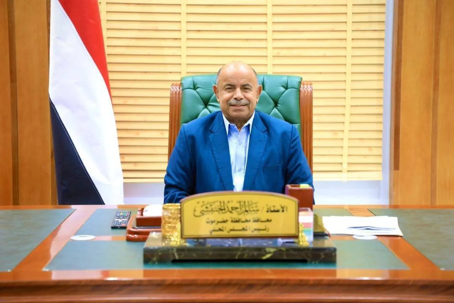 عضو مجلس القيادة الرئاسي اليمني محافظ حضرموت سالم الخنبشي (الشرق الأوسط)