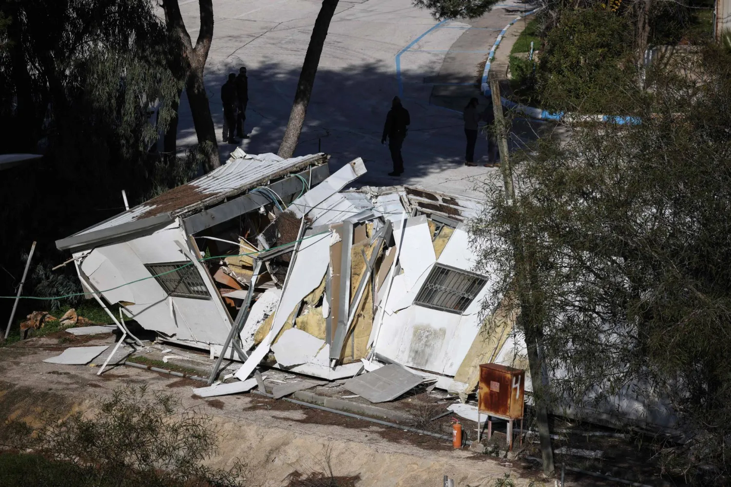 A photograph shows a demolished structure inside the headquarters of the United Nations Relief and Works Agency (UNRWA) in the Sheikh Jarrah neighborhood of Israeli-annexed east Jerusalem on January 20, 2026. (AFP)