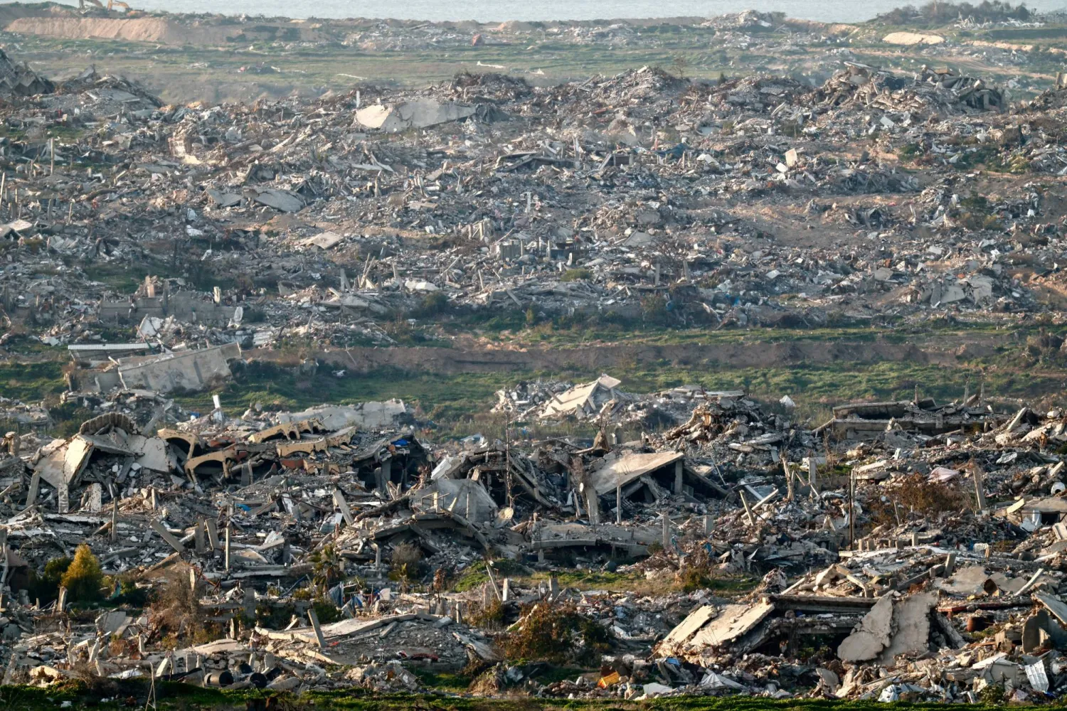 Destroyed buildings in Gaza, as seen from Israel, January 20, 2026. (Reuters)