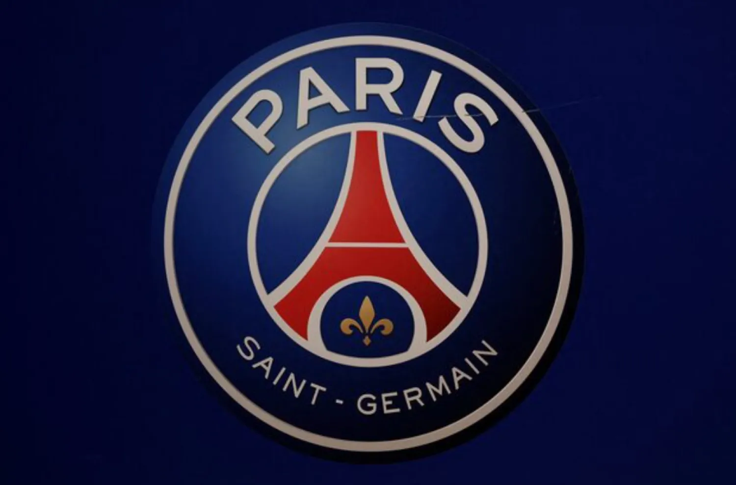 Soccer Football - Ligue 1 - Paris St Germain Press Conference - Parc des Princes, Paris, France - July 5, 2022 General view as the Paris St Germain emblem is seen ahead of the press conference REUTERS/Benoit Tessier/File Photo 
