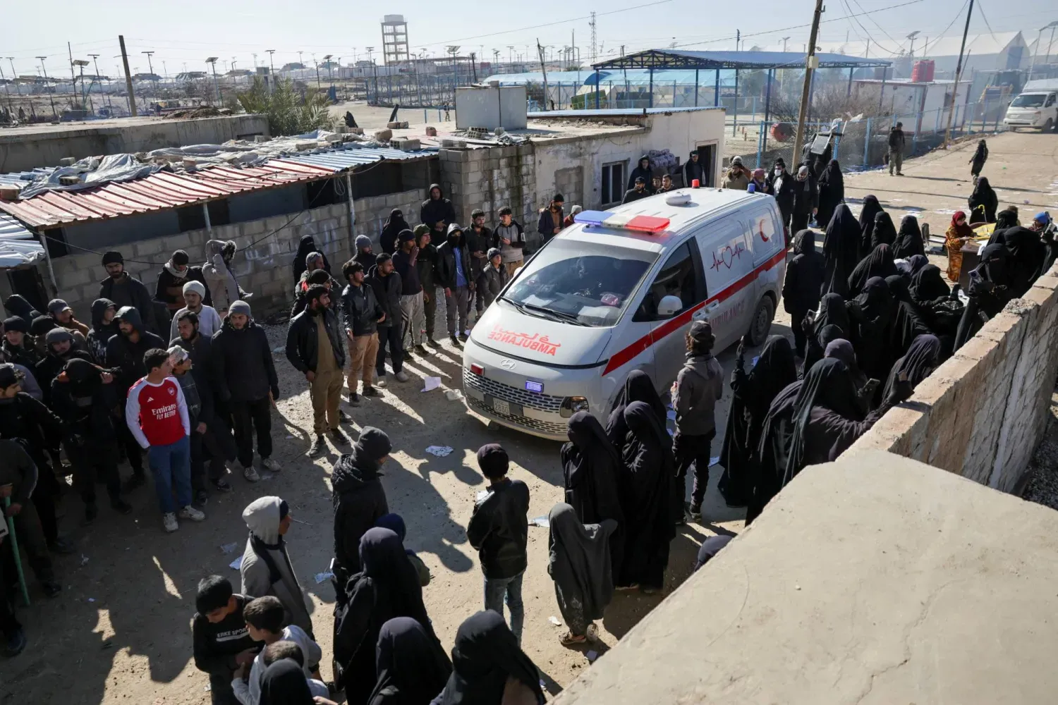 Suriye Demokratik Güçleri'nin (SDG) Haseke kentinden çekilmesinin ardından Suriye hükümetinin kontrolünü ele geçirdiği el-Hol Kampı’ndan (Reuters)